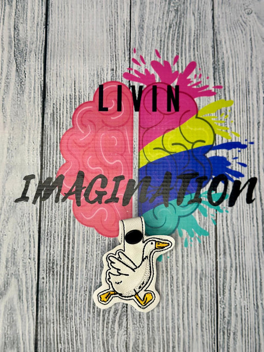 Goose On The Run Snap-tab Keychain