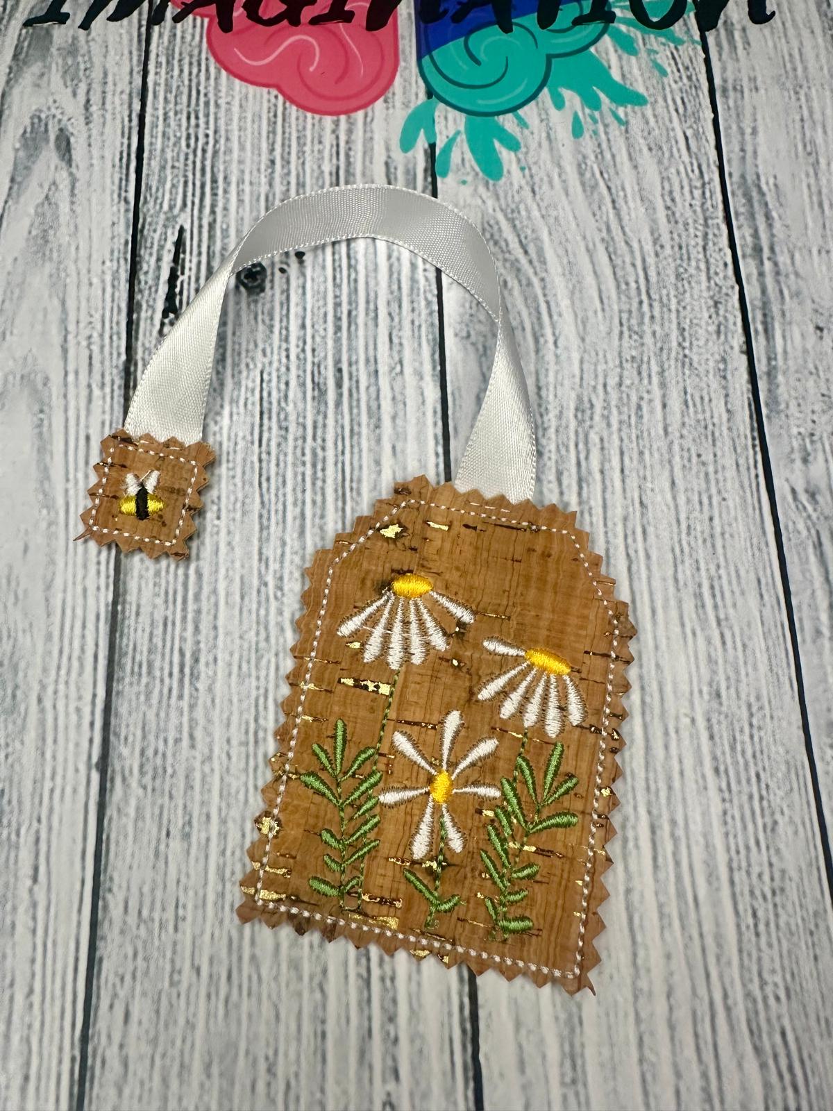 Floral Tea Bag Bookmark (white)