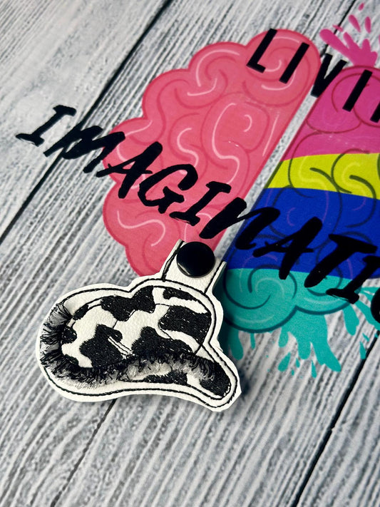 Western Hat Snap-tab Keychain