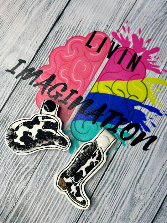 Western Boot Snap-tab Keychain
