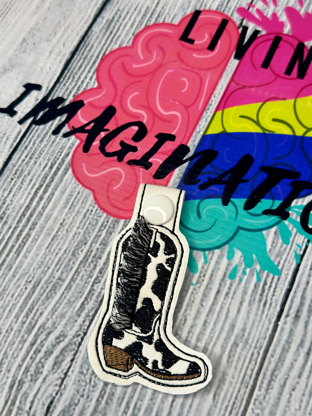 Western Boot Snap-tab Keychain