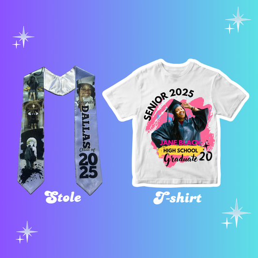 Custom Graduation Shirt (Front) & Stole