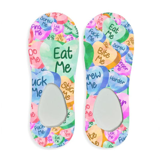 Naughty Candy Hearts No Show Socks