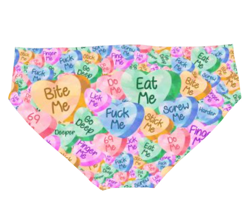 Naughty Candy Hearts Ladies Bikini Underwear