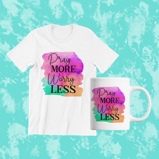 Pray More Worry Less Tee & Mug Bundle
