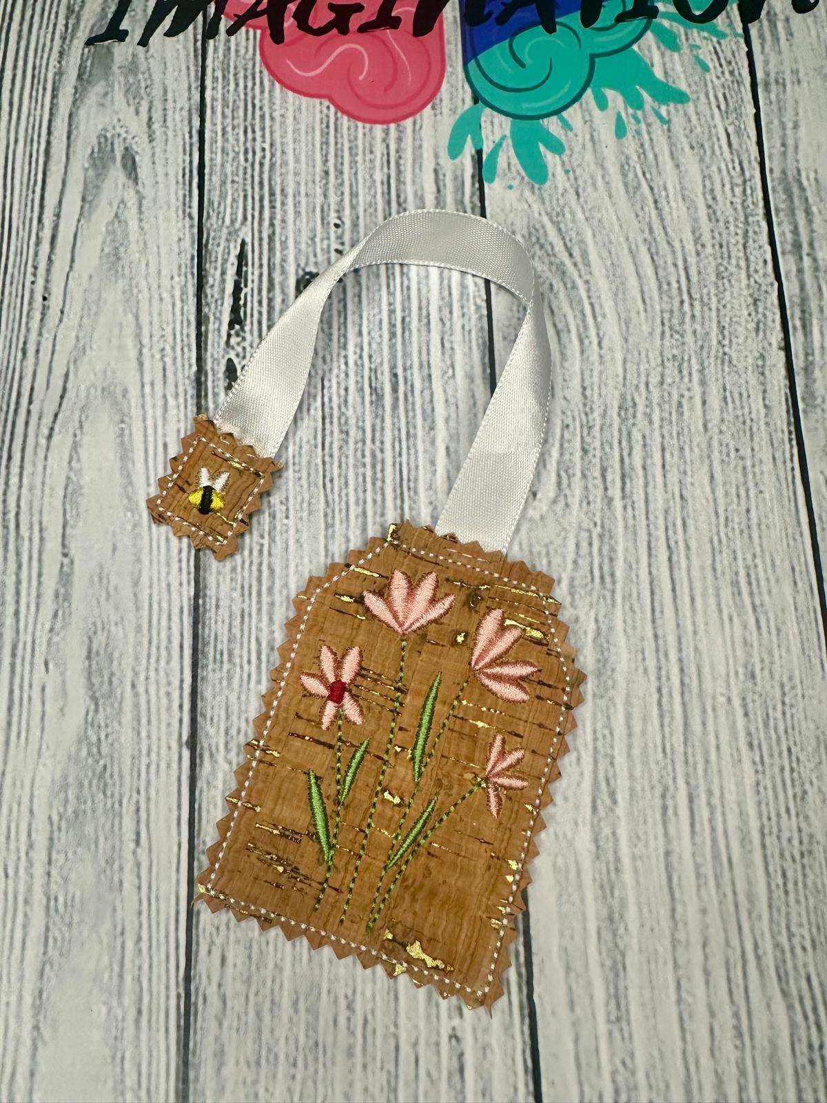 Floral Tea Bag Bookmark (pink 1)