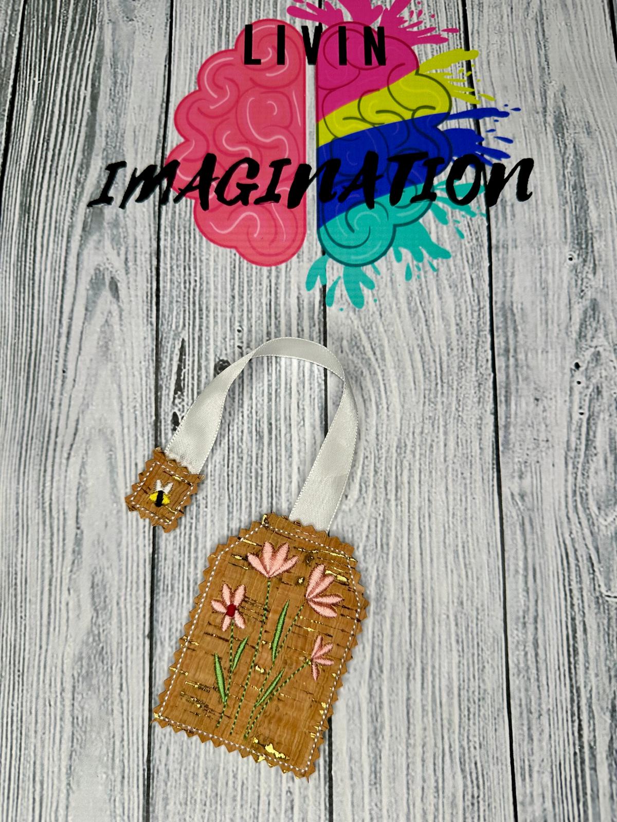 Floral Tea Bag Bookmark (pink 1)