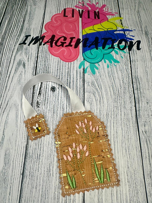 Floral Tea Bag Bookmark (pink 2)