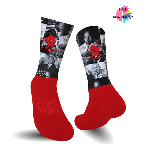 MLKJr Tribute Athletic Socks (Red)