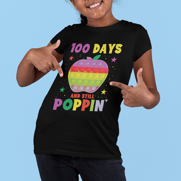 100 days school apple popper tee